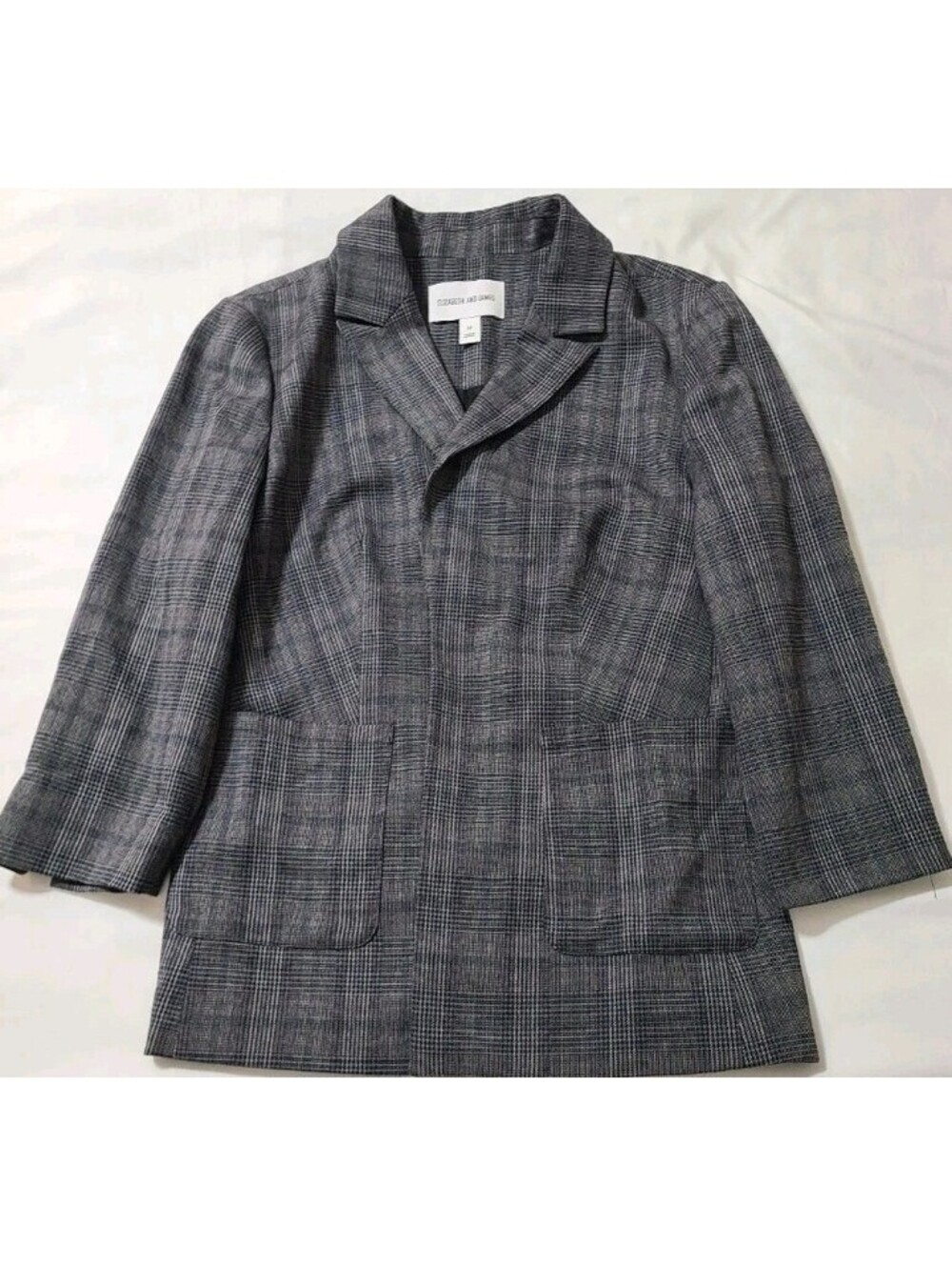 Olsen Twins'Elizabeth and James Plaid Blazer Gray Tailored Jacket M $175 Retail